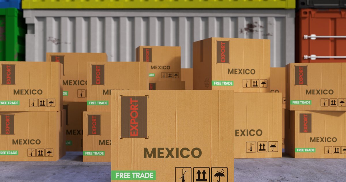 Cajas frente a contenedores de exportación de comercio mexicano